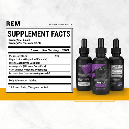 CERUS™ REM – Deep Sleep & Recovery Support | 100% Natural, No Melatonin | Magnolia Bark, Reishi, Ashwagandha, Valerian Root & Lavender | Fall Asleep Faster, Wake Up Clear | Hormone-Free Sleep Aid | 30 Servings
